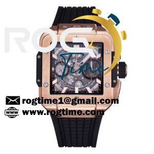 Square Bang Unico 42mm RG BBF 1:1 Best Edition Skeleton Dial on Black Rubber Strap A1280