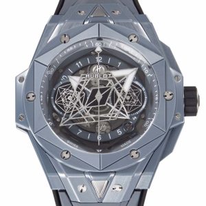 Big Bang Sang Bleu II 45mm Gray Ceramic BBF 1:1 Best Edition Skeleton Dial on Gray Rubber Strap A1240