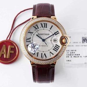 Cartier – Balon Bleu De Cartier 42mm Dia YG/LE White Dial AF A2824